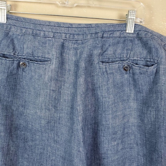 Valerie Stevens Woman 100% Linen Cropped Pants Zip w/Drawstring Closure 22W - Picture 5 of 9